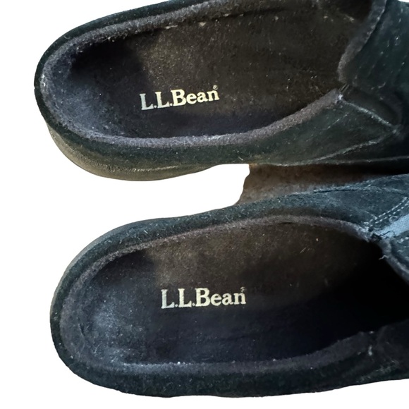 *Women’s LL Bean Size 8 Black Suede Slip On Mules Shoes - Picture 8 of 11